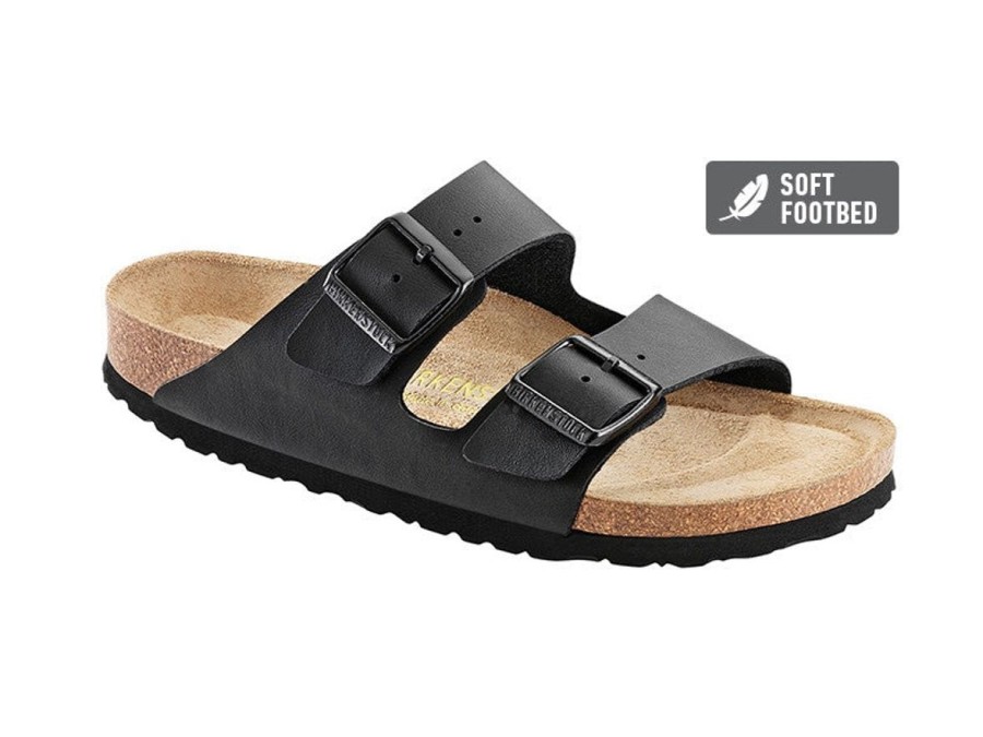 Footwear Birkenstock Arizona | Birkenstock Arizona Sfb Birko Flor- Black Regular