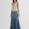 Women Lioness Denim Skirts | Lioness Wyoming Denim Skirt- Blue Denim