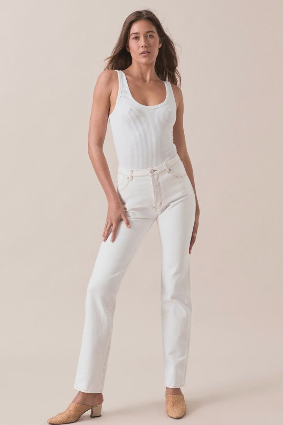 Women Rollas Jeans | Classic Straight 80S-White