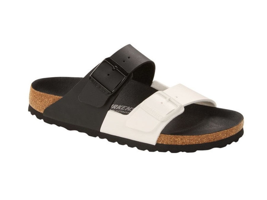 Footwear Birkenstock Arizona | Birkenstock Arizona Birko Flor-Split Black/White Narrow