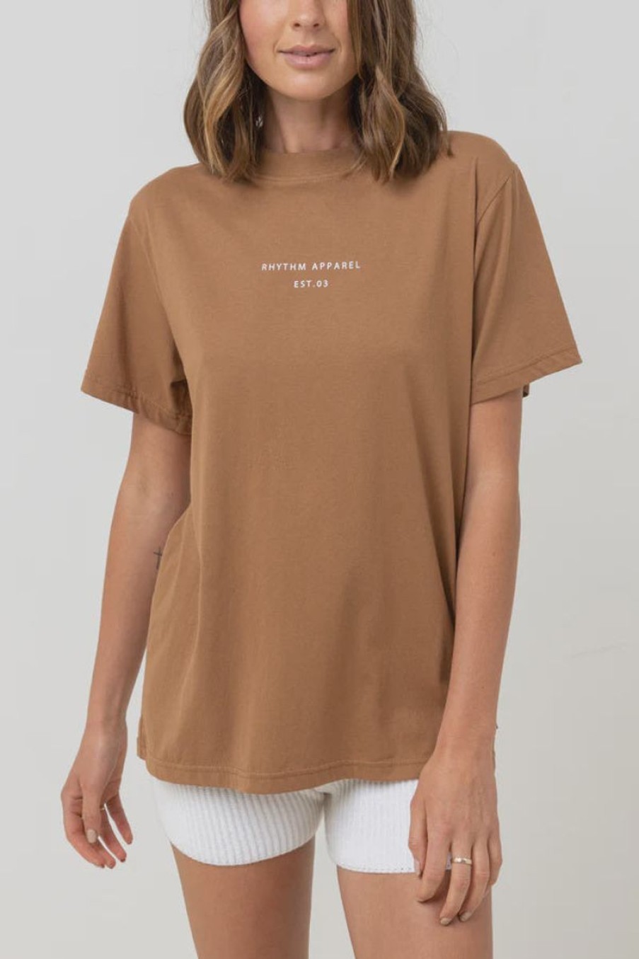 Women Rhythm Tees | Rhythm Classic Brand Tee-Caramel