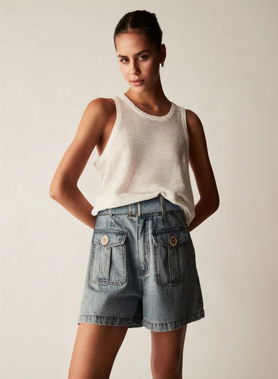 Women Esmaeé Denim Shorts | Esmaee Edem Denim Shorts-Denim Blue