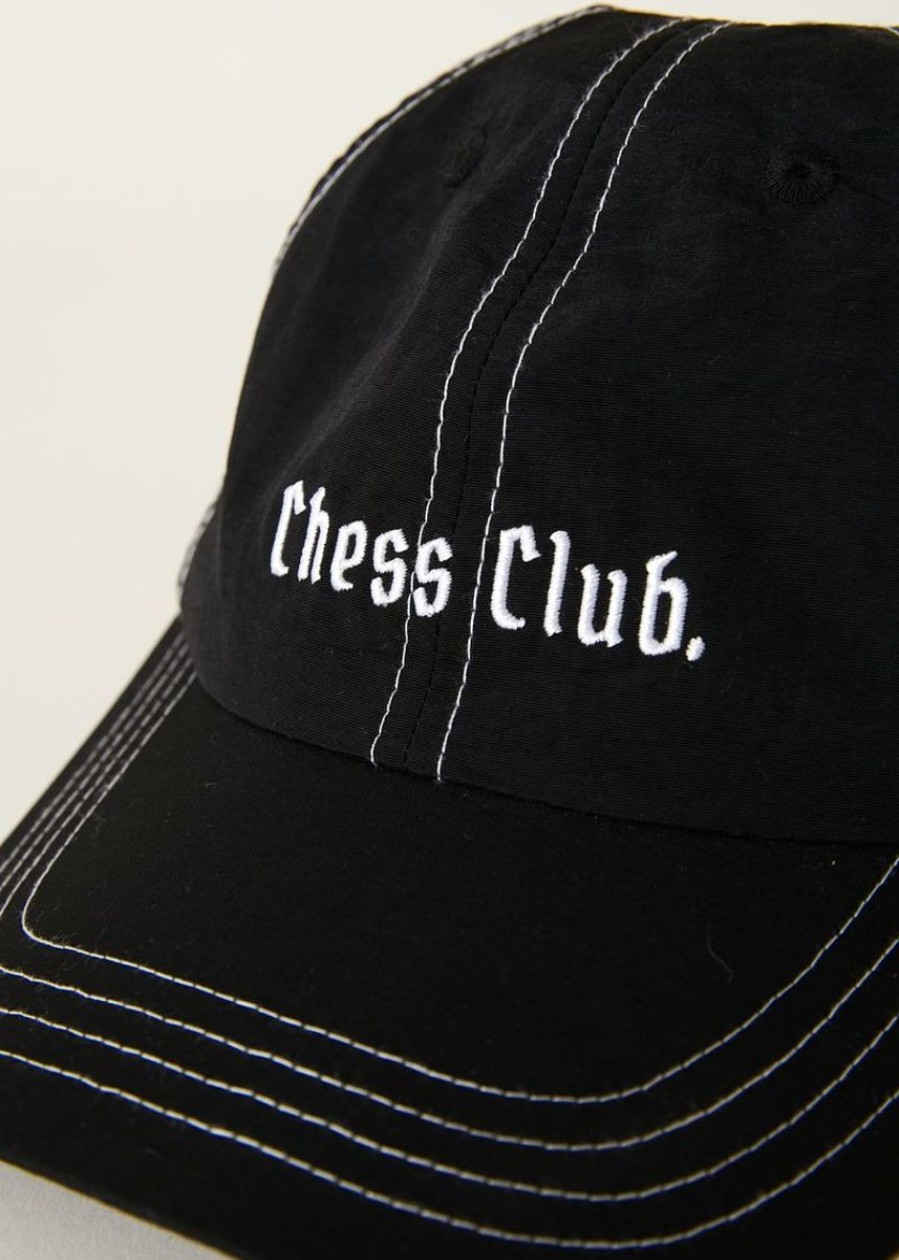 Men Afends Caps | Chess Club Recycled Cap- Black