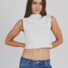 Women ABrand Tops | Abrand Heather Icon Mock Neck-White Sand