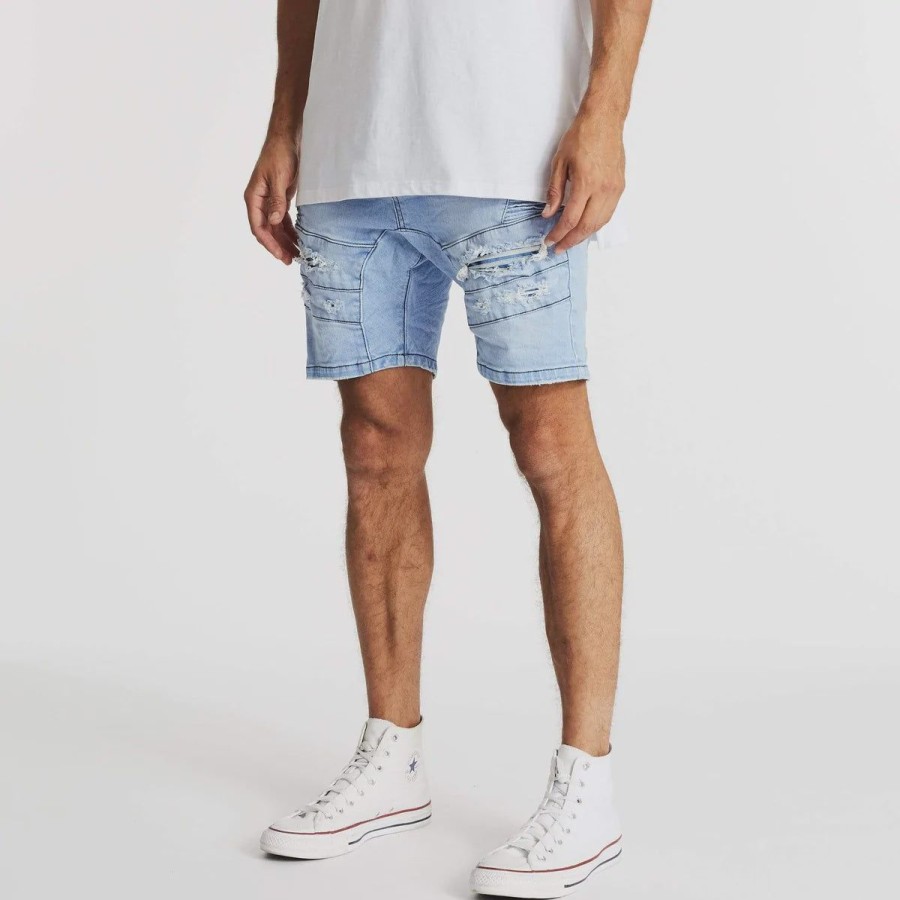 Men Kiss Chacey Denim Shorts | Hydra Denim Short-Crystal Blue