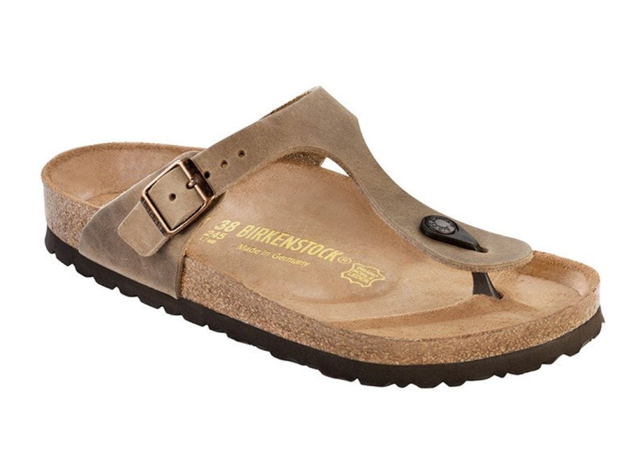 Footwear Birkenstock Gizeh | Birkenstock Gizeh Tabacco Brown Oiled Leather Regular