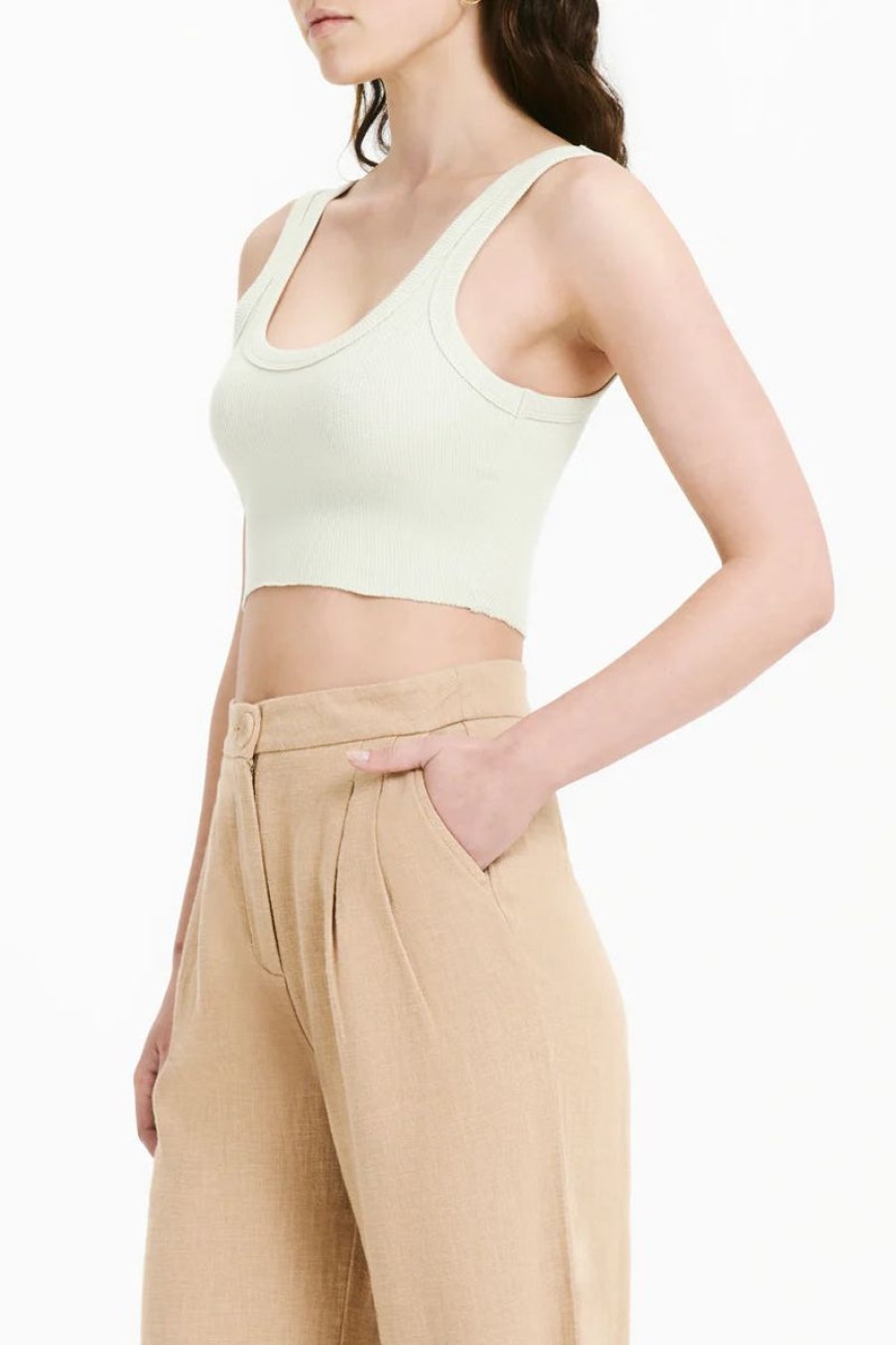 Women Nude Lucy Tops | Hayes Waffle Tank-Eucalyptus