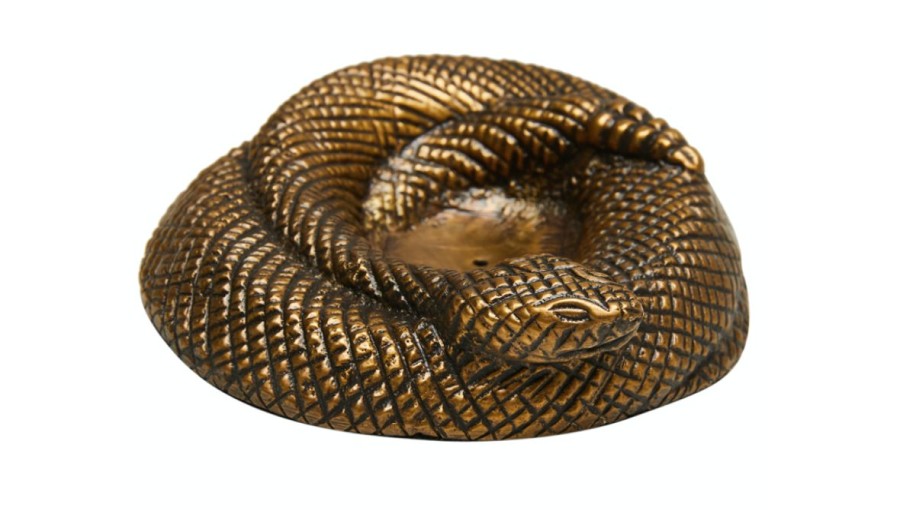 Women THRILLS Stationery | Rattlesnake Incense Cone Holder-Anti Brass