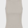 Women Jac+Mooki Tops | Rib Tank- Pumice Stone