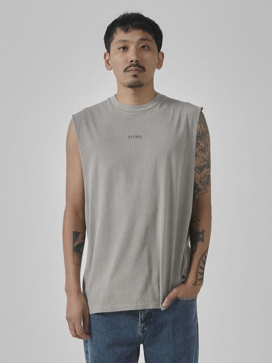 Men THRILLS Tees | Minimal Thrills Merch Fit Muscle Tee-Fog