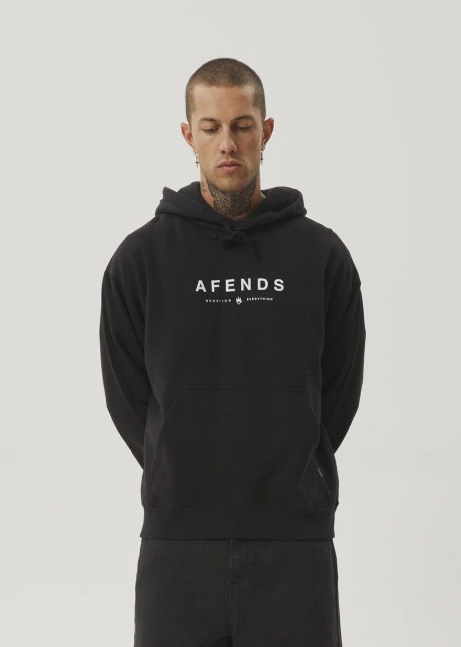 Men Afends Jumpers | Afends Thrown Out Recycled Pull Own Hood-Black