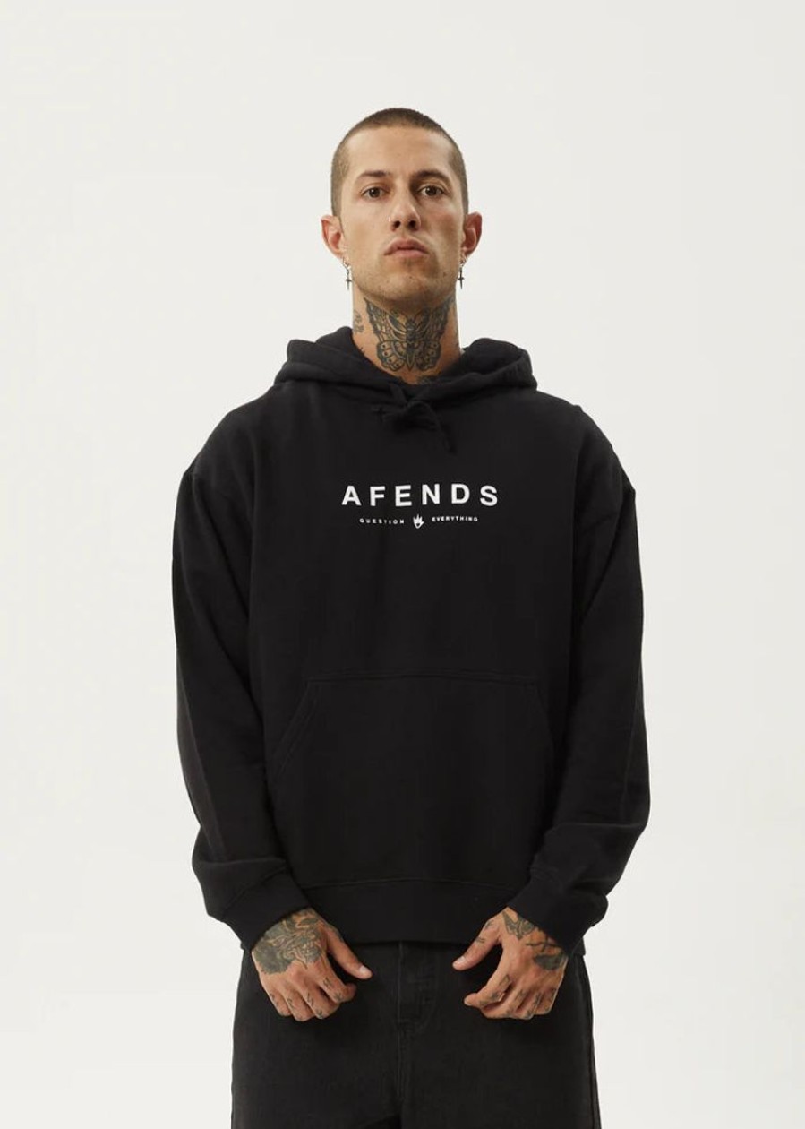 Men Afends Jumpers | Afends Thrown Out Recycled Pull Own Hood-Black