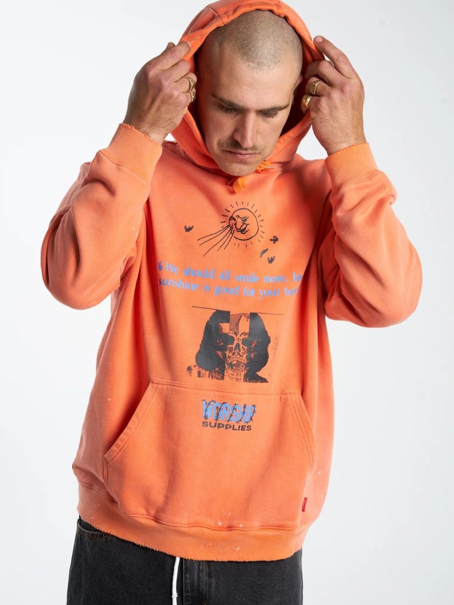 Men Worship Jumpers | Worship Supplies Smile More Hood-Country Orange