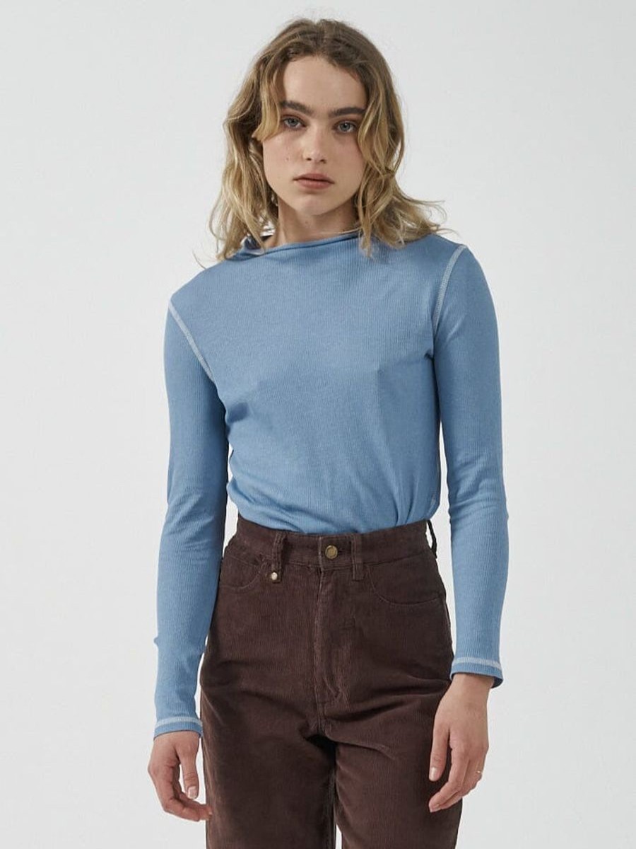 Women THRILLS Tops | Thrills Inverse Hemp Turtleneck-Powder Blue