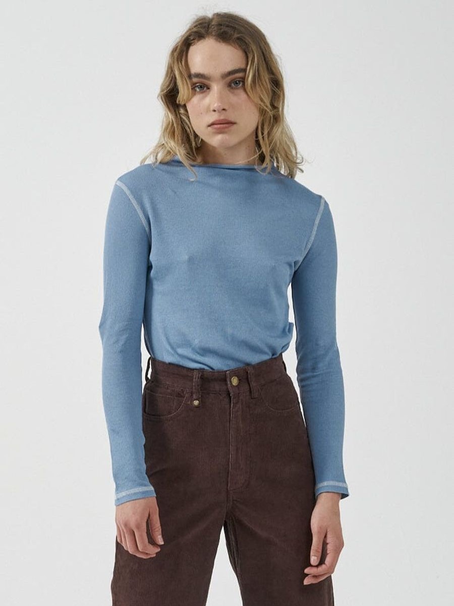 Women THRILLS Tops | Thrills Inverse Hemp Turtleneck-Powder Blue