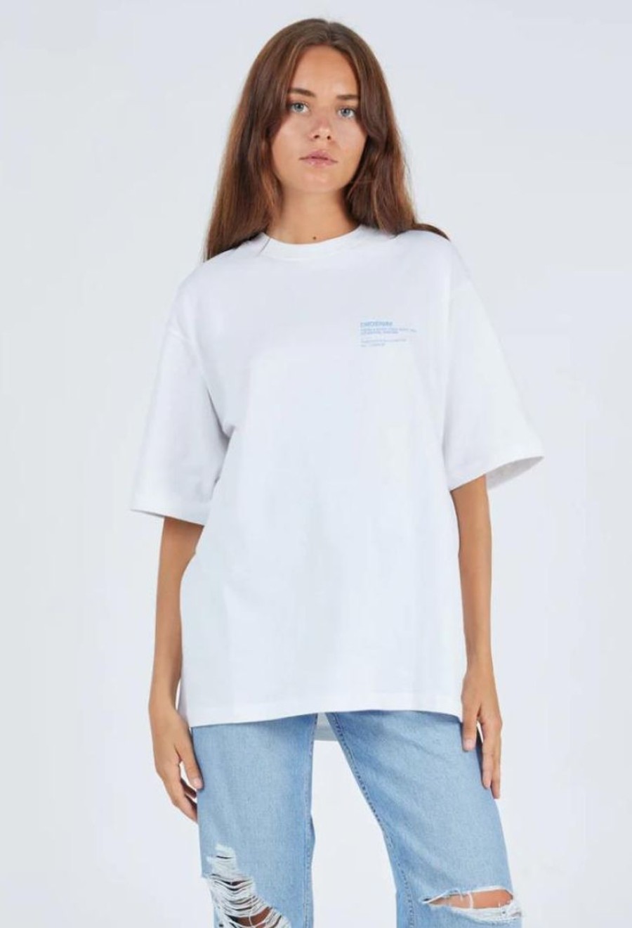 Women Dr Denim Tees | Dr Denim Kerry Tee-White Monochrome Swirl