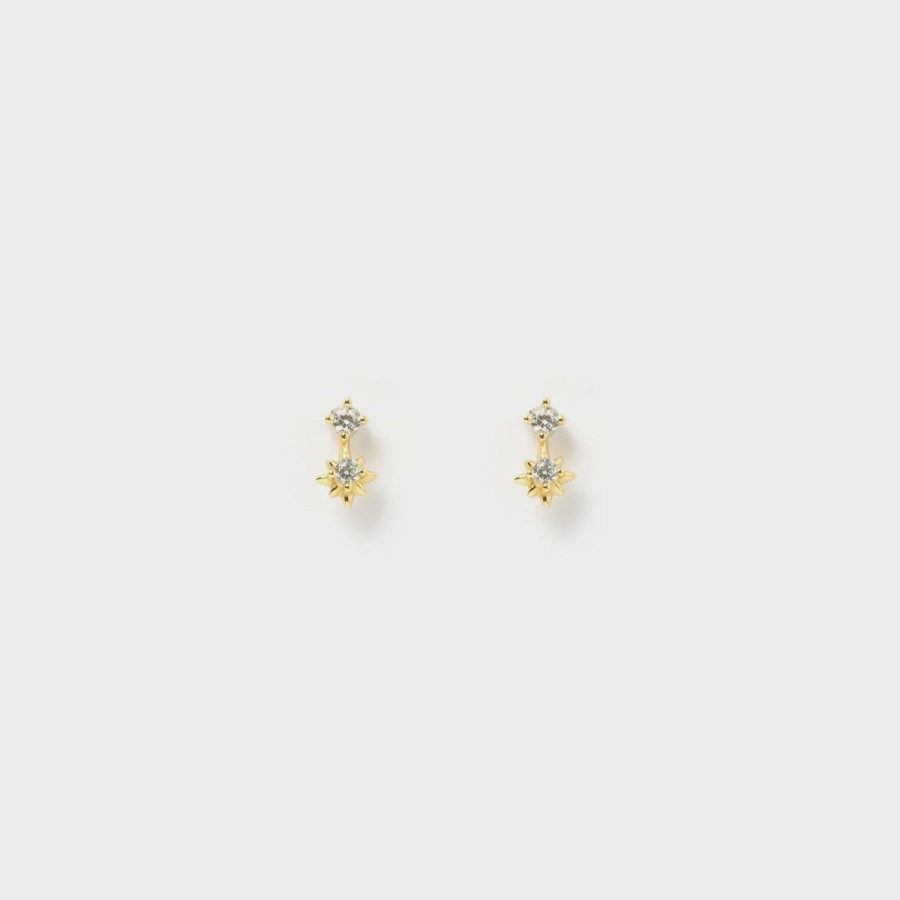 Women Arms Of Eve Jewellery | Bonnie Gold Stud Earrings