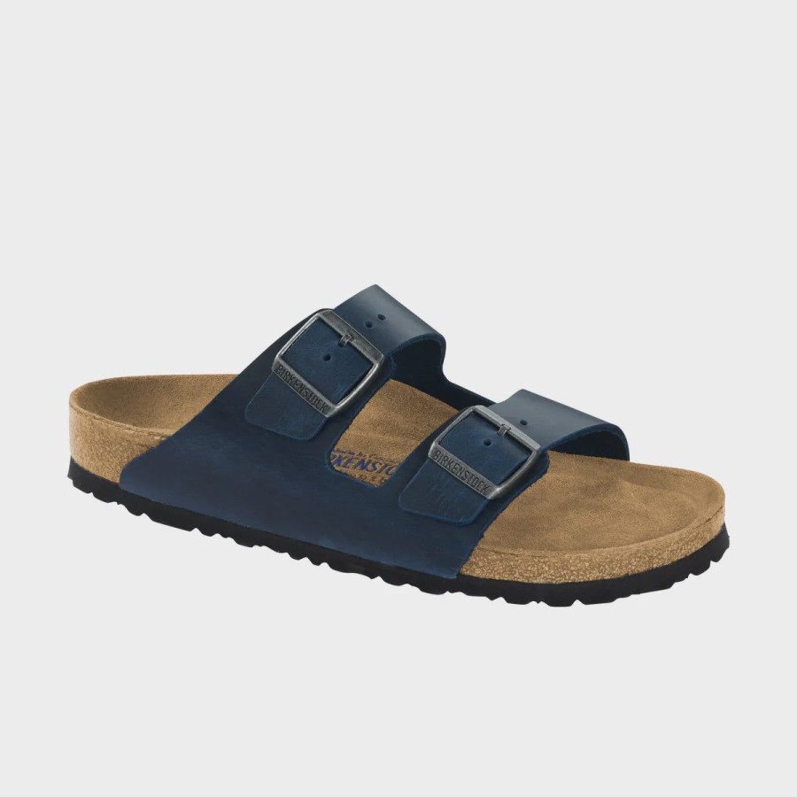 Footwear Birkenstock Arizona | Birkenstock Arizona Sfb Blue Oiled Leather-Narrow