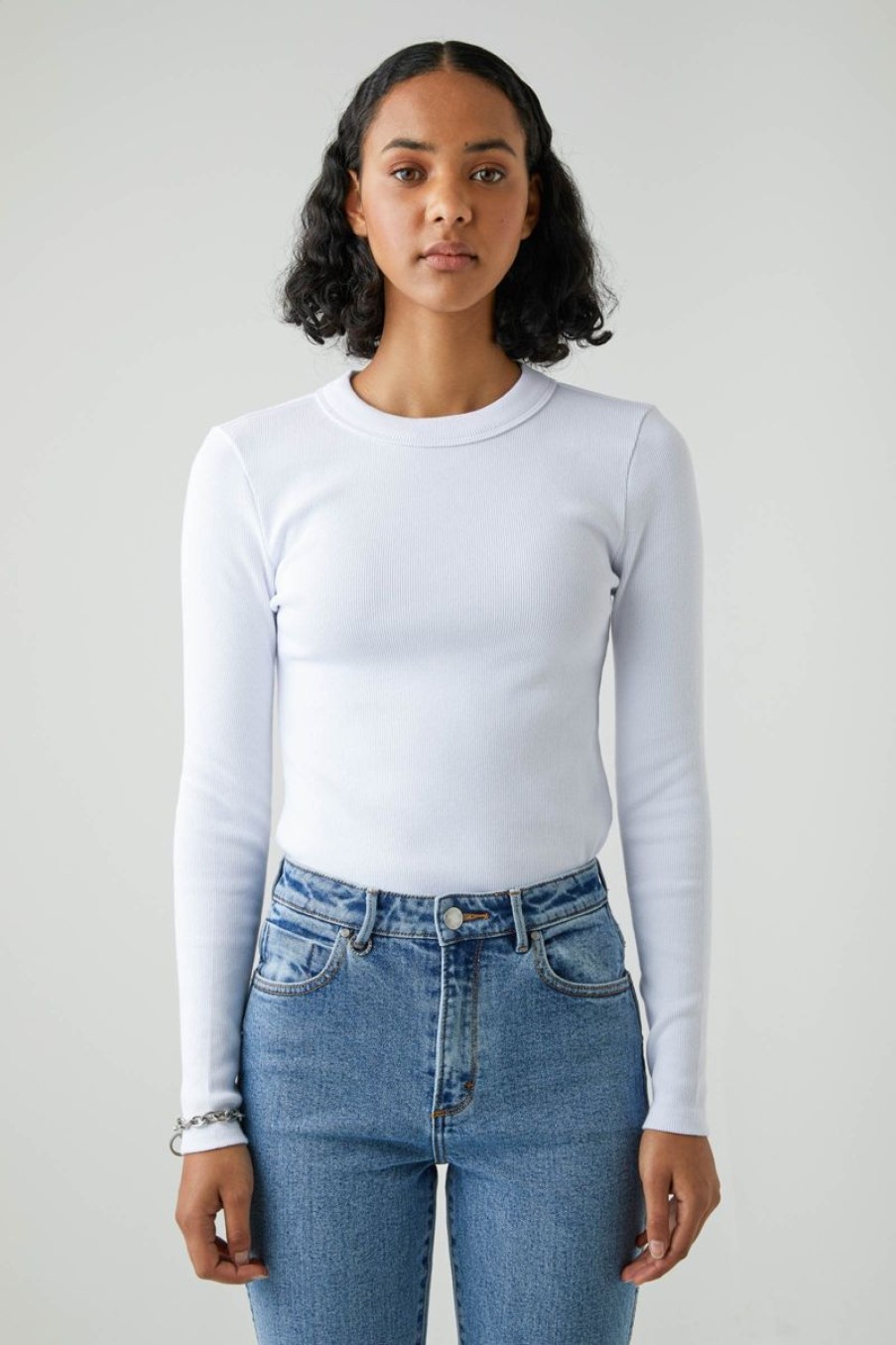 Women Neuw Denim Tops | Jonesy Long Sleeve- White