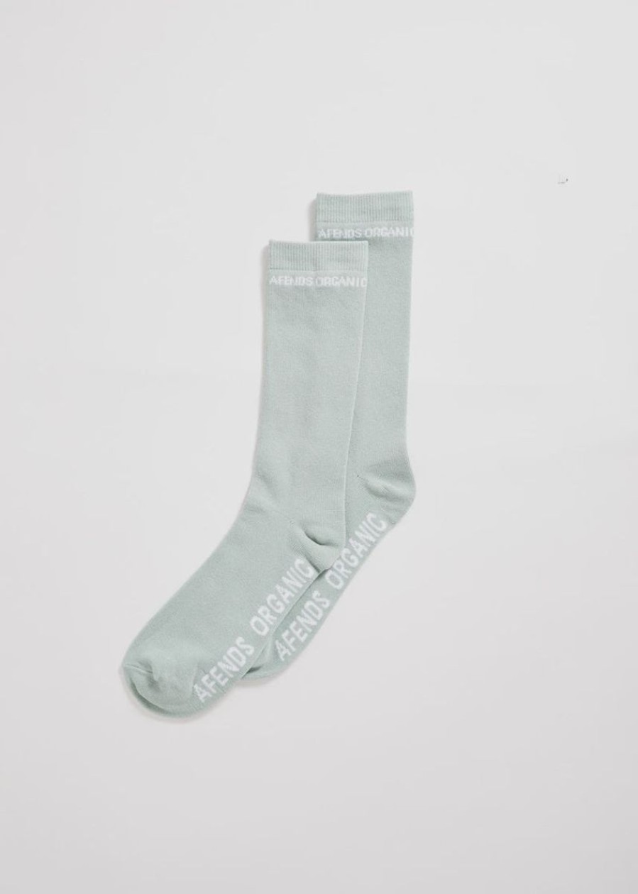 Women Afends Socks | Boundary Unisex One Pack Sock-Smoke Green