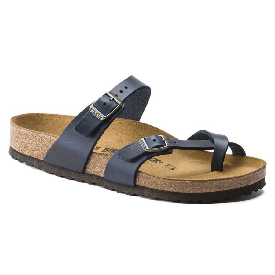 Footwear Birkenstock Mayari | Birkenstock Mayari Blue Oiled Leather Regular