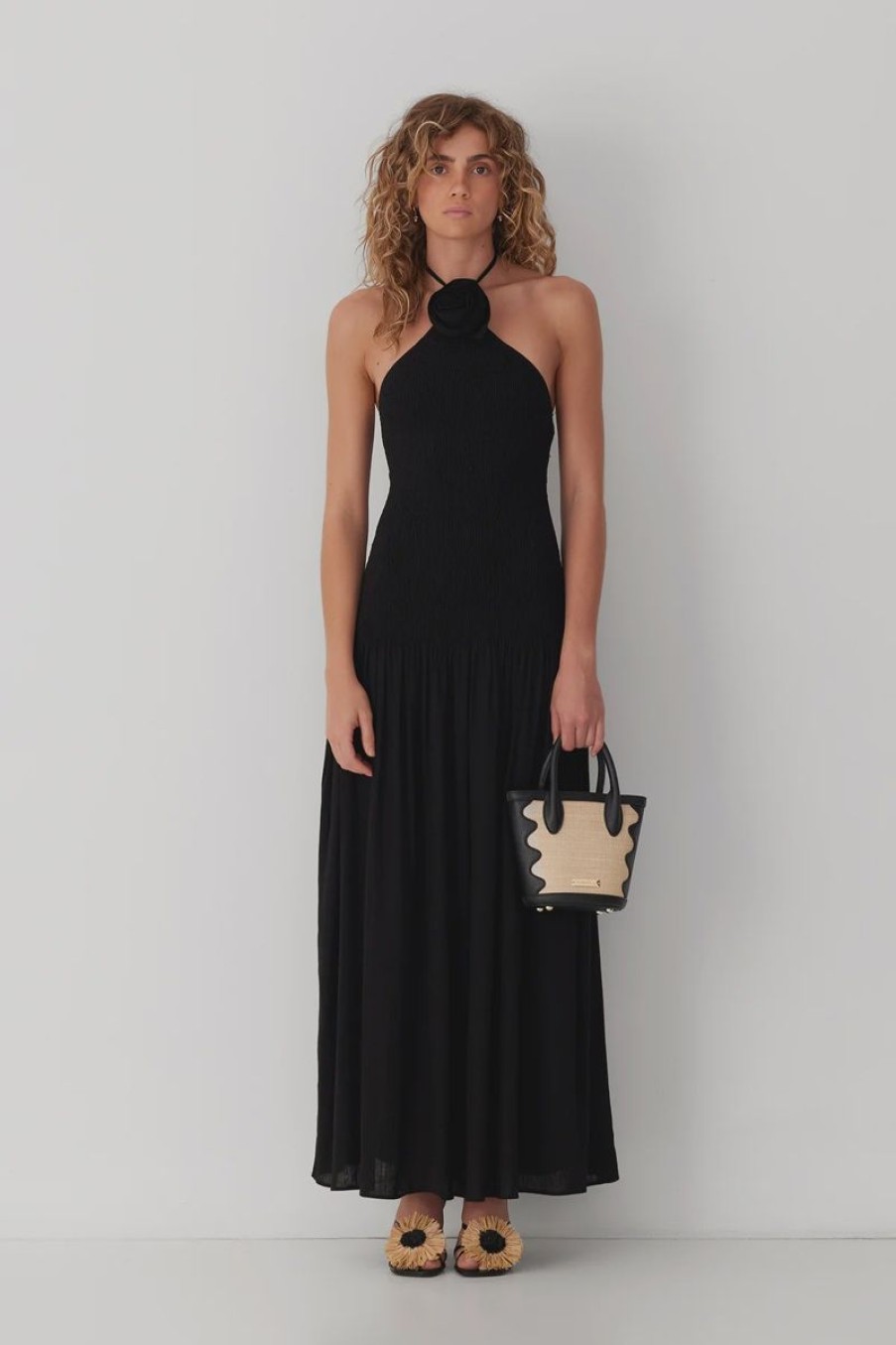 Women The Wolf Gang Dresses | The Wolf Gang Siesta Maxi Dress-Noir