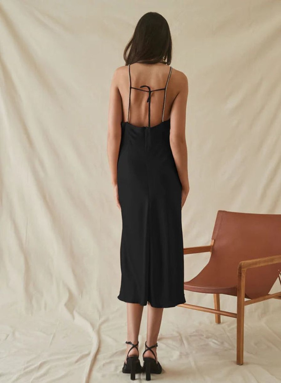 Women Esmaeé Dresses | Esmaee Illusion Slip Dress-Black