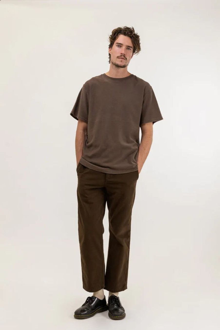 Men Rhythm Tees | Textured Ss T-Shirt-Brown