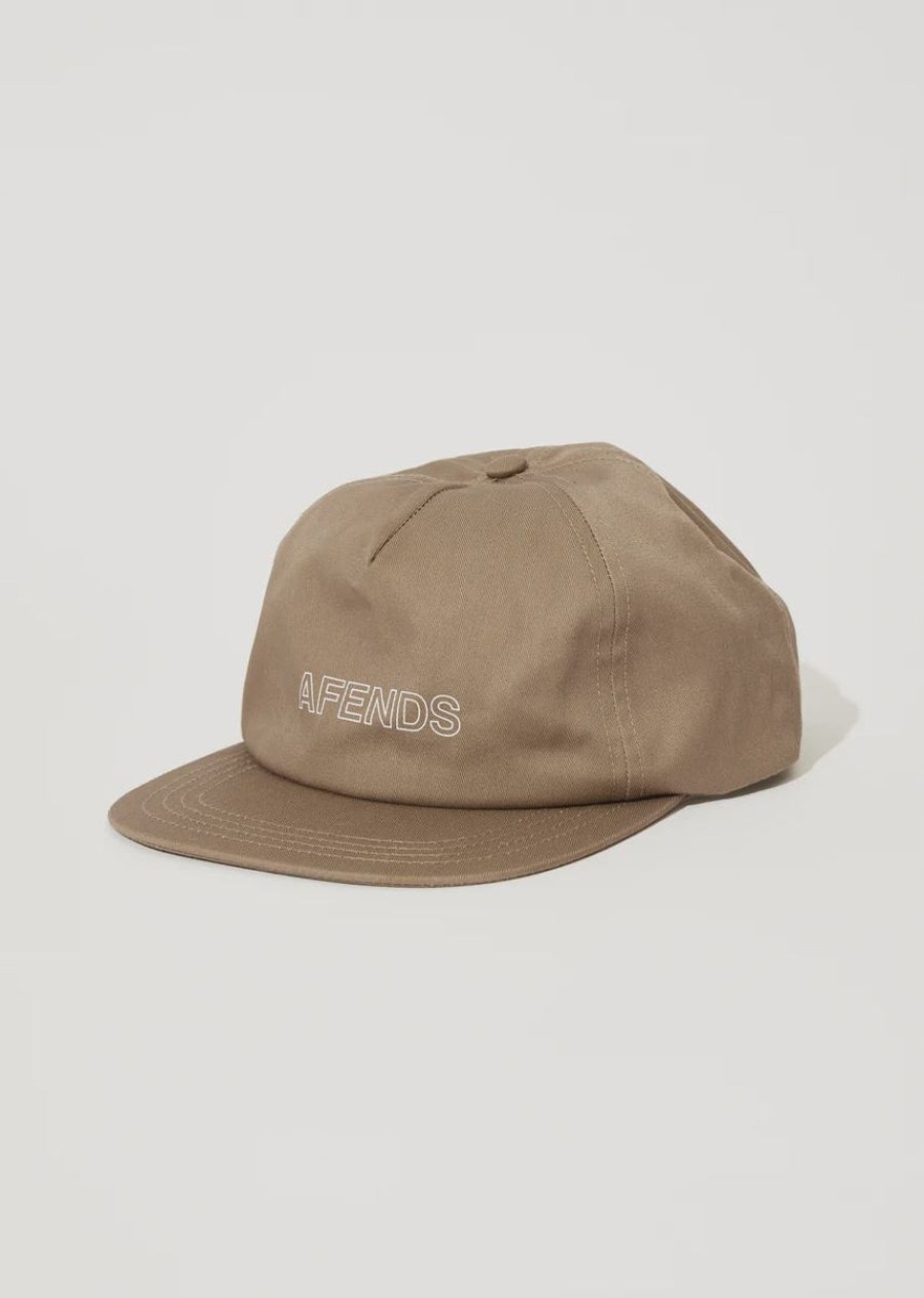 Men Afends Caps | Outline Recycled 5 Panel Cap-Beechwood