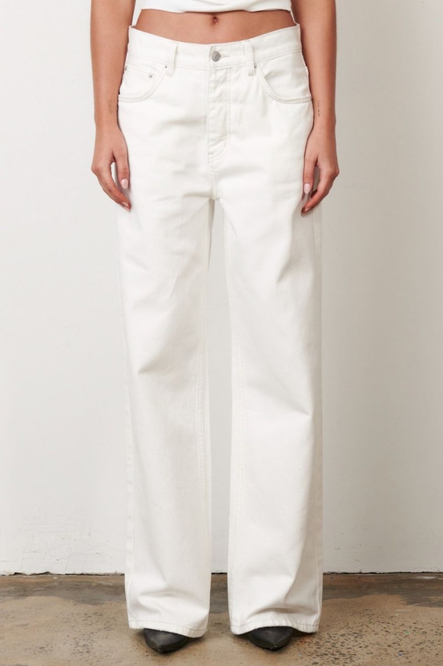 Women Bayse Jeans | Bayse Perry Denim Jean-Geisha White