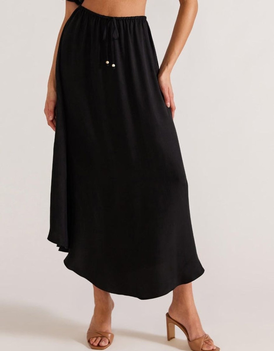 Women Staple the Label Skirts | Staple The Label Nola Cupro Midi Skirt- Black