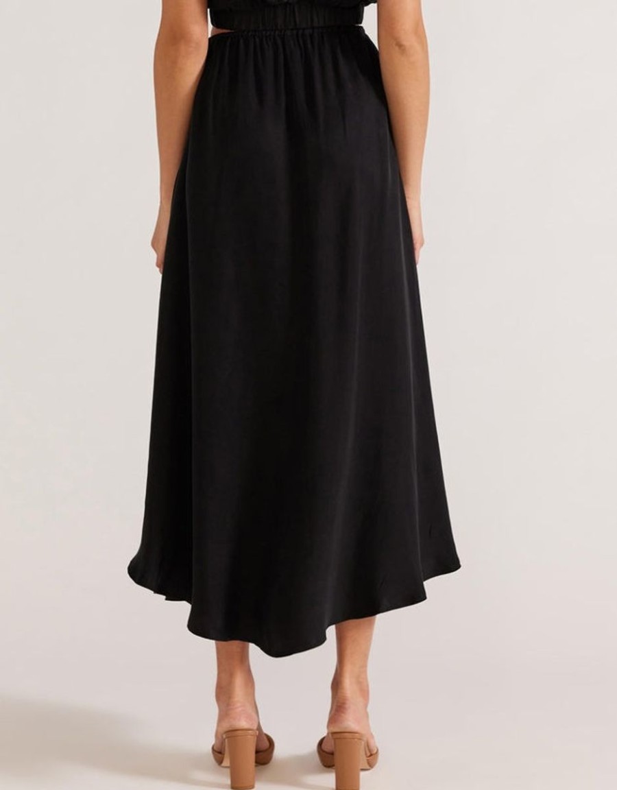 Women Staple the Label Skirts | Staple The Label Nola Cupro Midi Skirt- Black