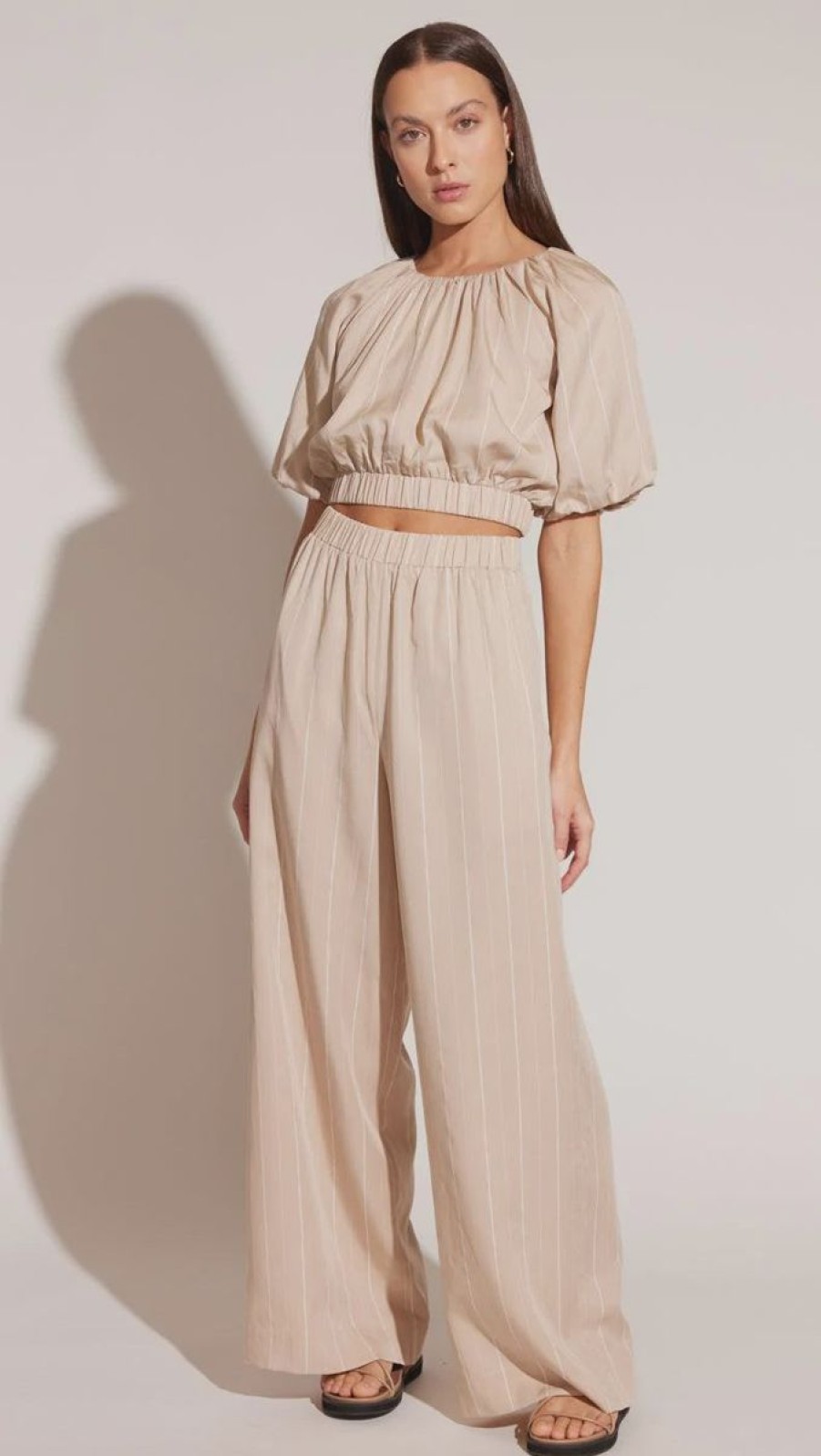 Women Staple the Label Pants | Cova Wide Leg Pants-White/Beige