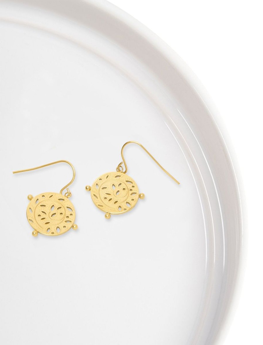 Women Pastiche Jewellery | Gaia Earrings-Gold