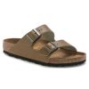 Footwear Birkenstock Arizona | Birkenstock Arizona Vintage Wood Faded Khaki Natural Leather Regular