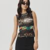 Women Afends Tops | Afends Astral Recycled Sheer Tank-Black