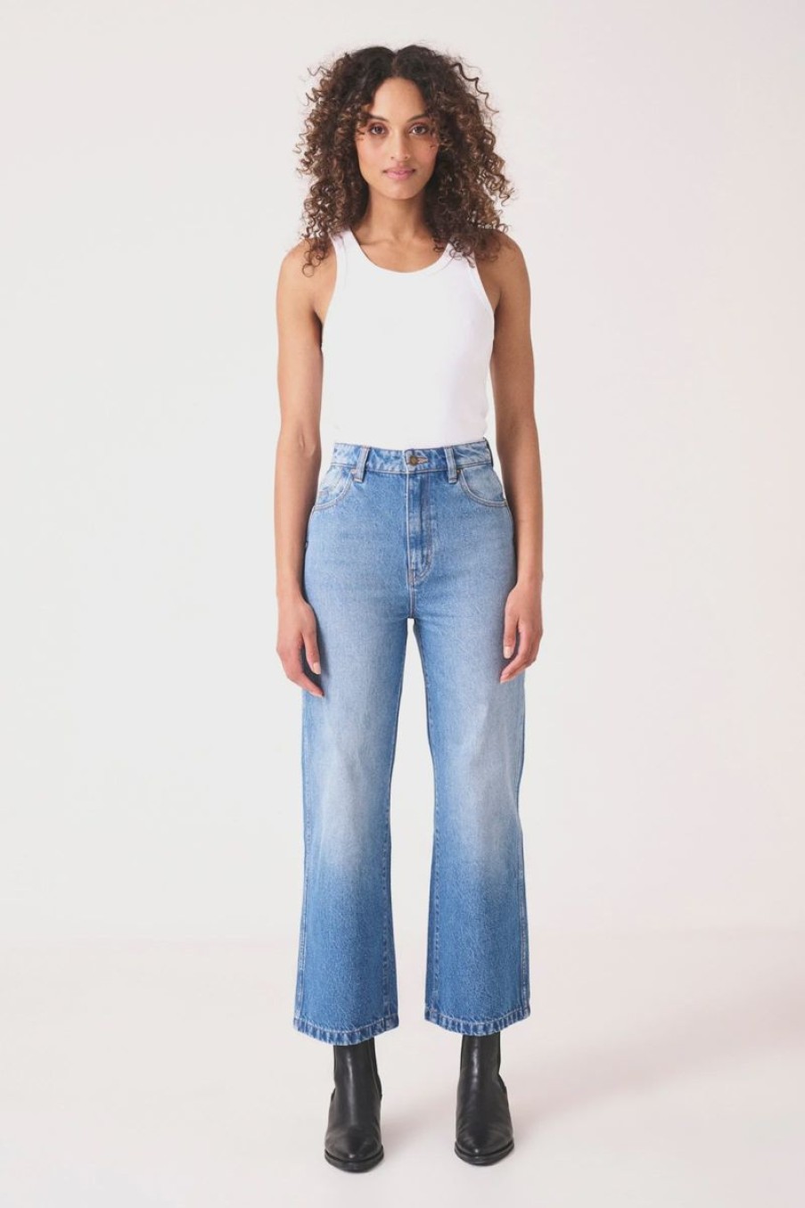 Women Rollas Jeans | Rolla'S Heidi Ankle Jean-Recycle Blue-Mid Vintage Blue