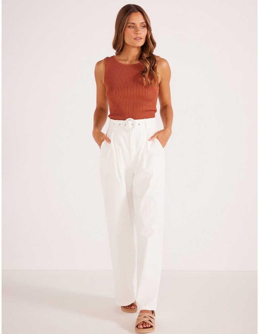 Women Mink Pink Pants | Minkpink Roma Wide Leg Pant-Ivory