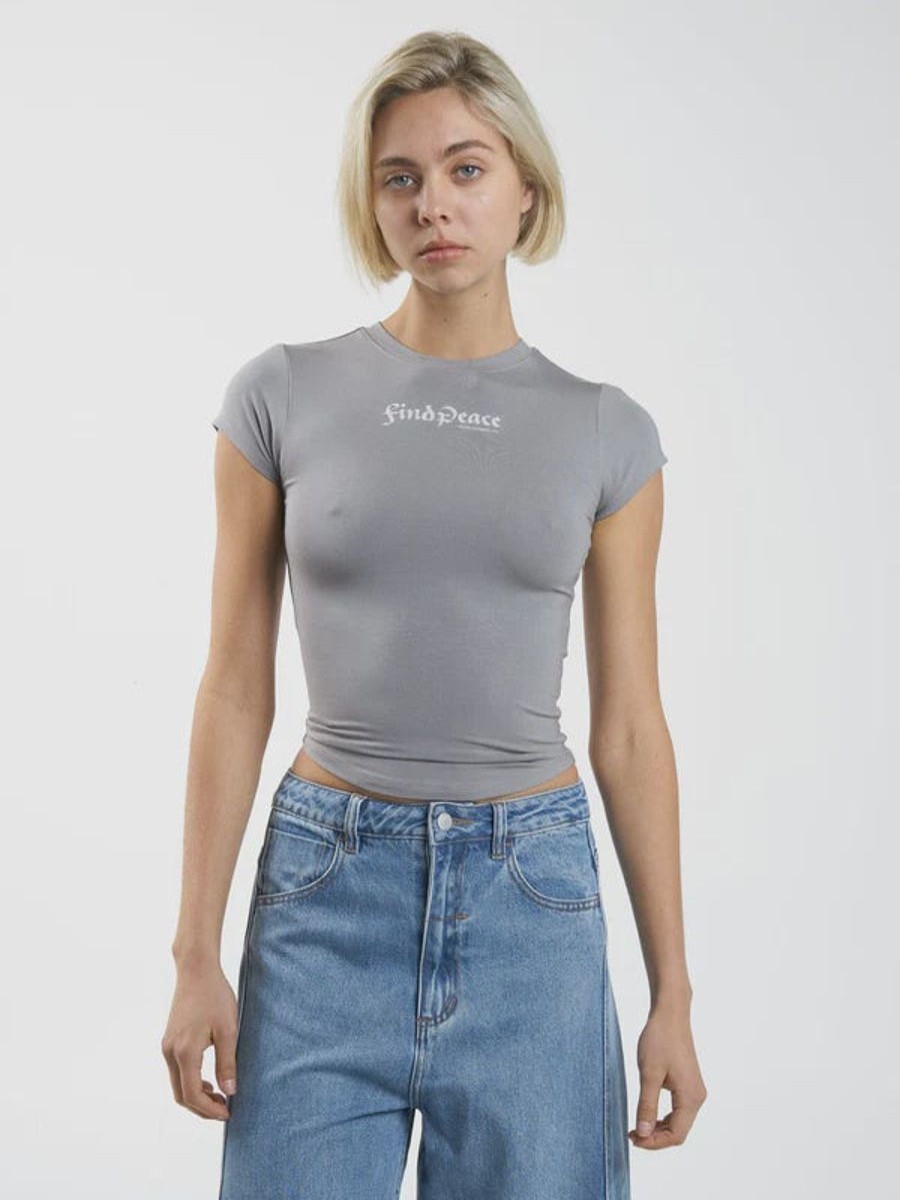 Women THRILLS Tees | Thrills Find Peace Club Tee-Washed Grey