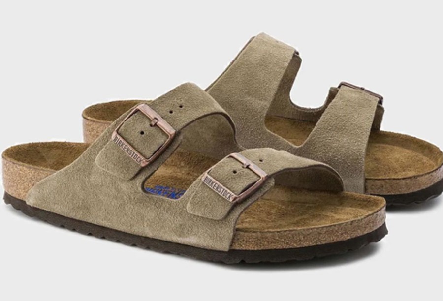 Footwear Birkenstock Arizona | Birkenstock Arizona Sfb-Taupe Suede Leather Regular