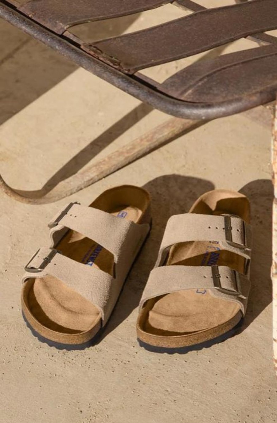 Footwear Birkenstock Arizona | Birkenstock Arizona Sfb-Taupe Suede Leather Regular