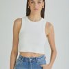 Women ABrand Tops | Abrand Heather Singlet Recycled-White Sand