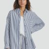 Women Brixton Shirts And Blouses | Sidney Oversized L/S Woven- Washed Navy