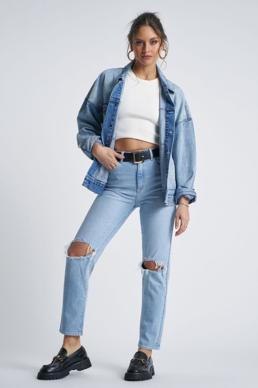 Women ABrand Jeans | A 94 High Slim-Gina Rip