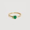 Women By Charlotte Jewellery | By Charlotte 18K Gold Vermeil Kindred Birthstone Ring-May/Emerald