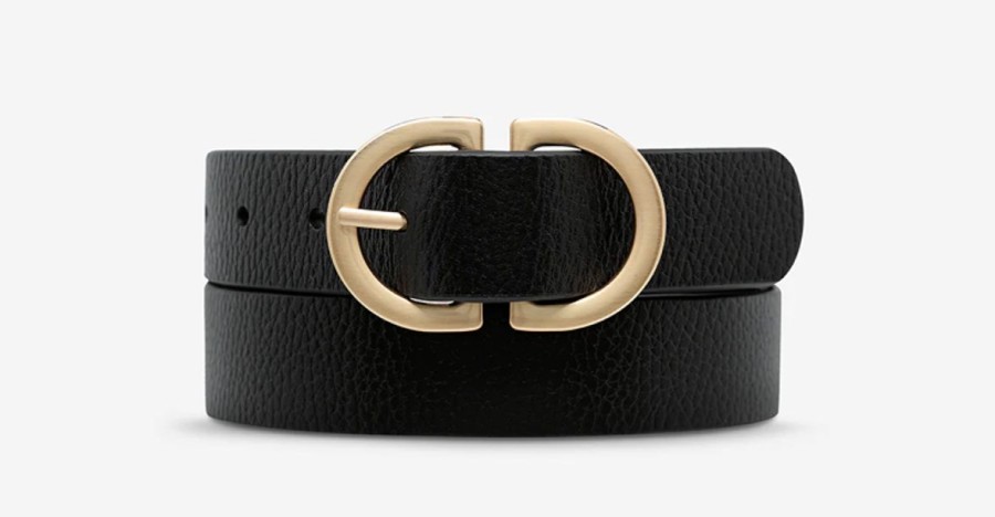 Women Status Anxiety Belts | Status Anxiety In Reverse Belt-Black/Gold