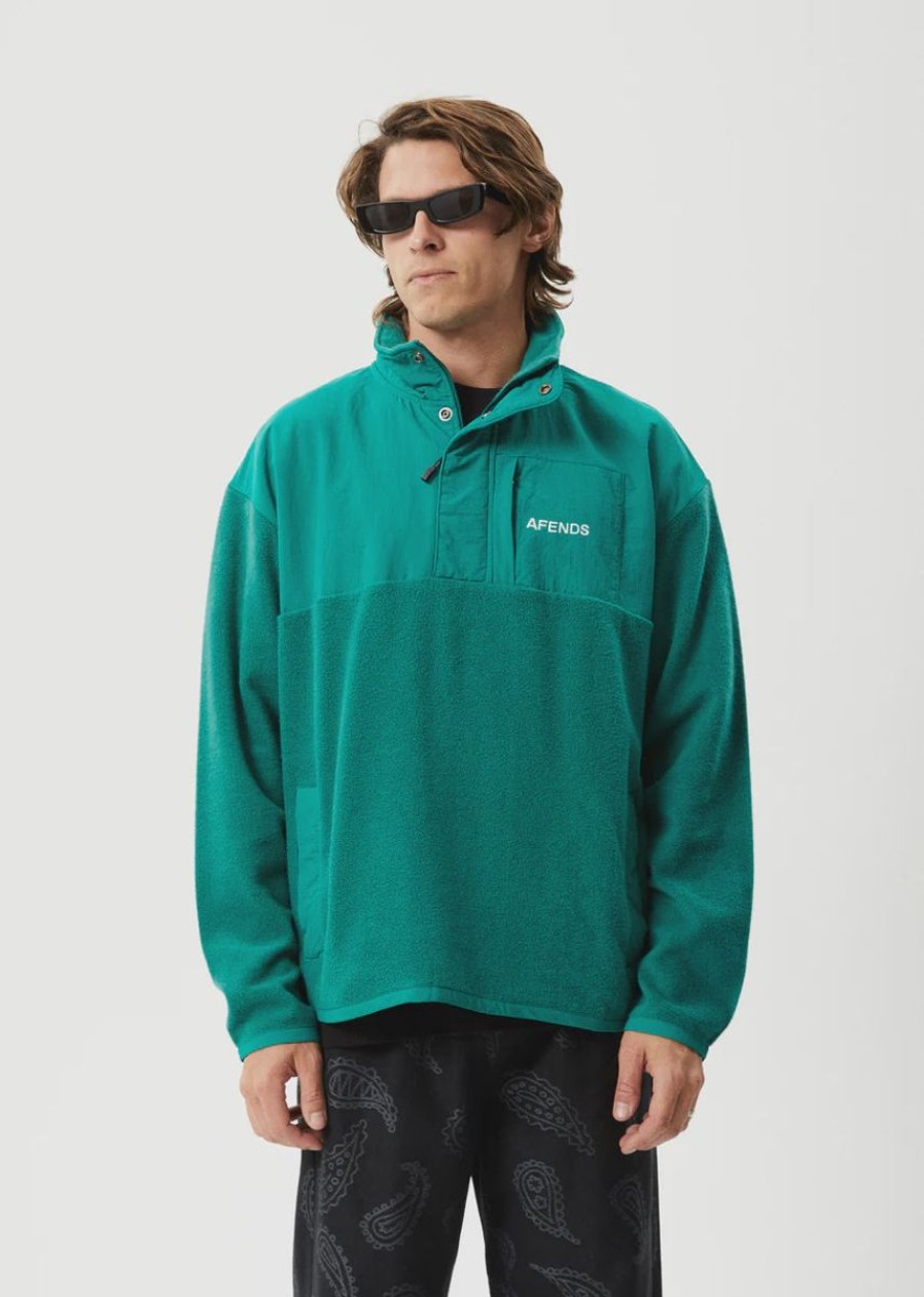 Men Afends Jumpers | Afends Intergalactic Fleece Pullover-Emerald