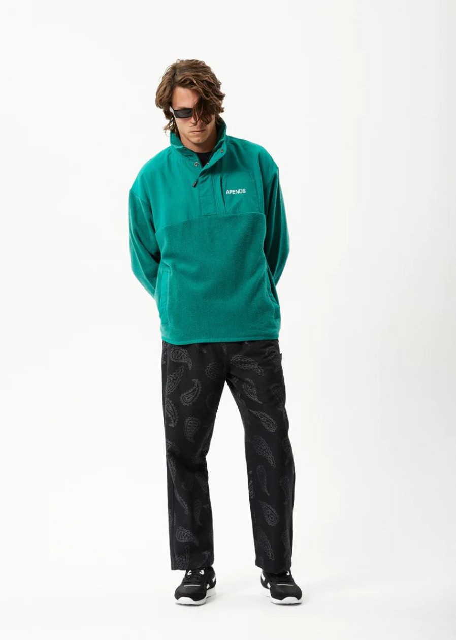 Men Afends Jumpers | Afends Intergalactic Fleece Pullover-Emerald