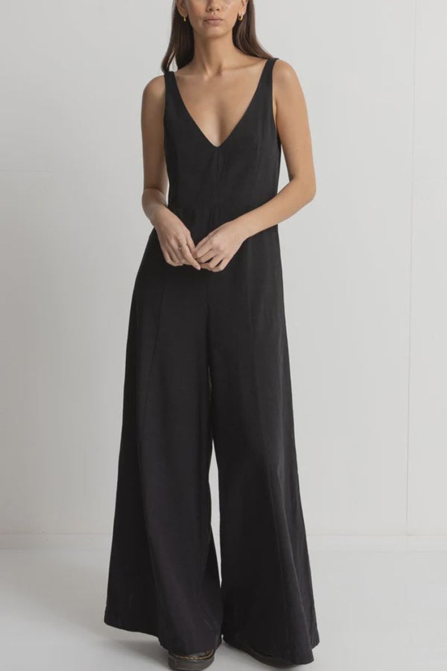 Women Rhythm Jumpsuits/Playsuits | Rhythm Kiki Wide Leg Jumpsuit- Black