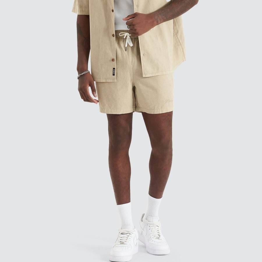 Men Kiss Chacey Shorts | Kiss Chacey Positano Linen Short- Pigment Oatmeal